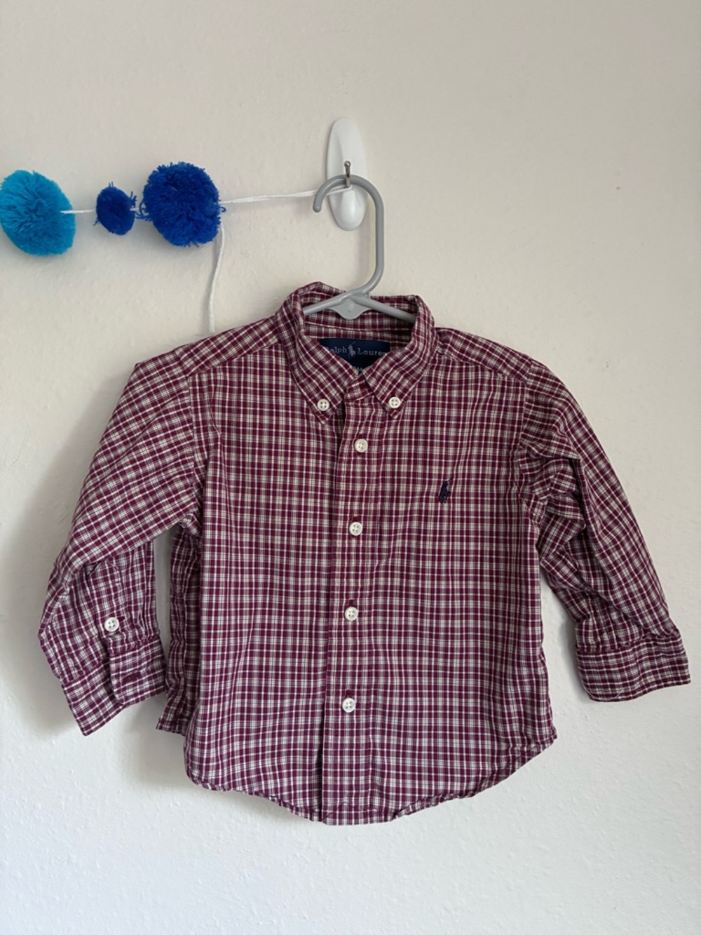 Ralph Lauren Toddler Red Plaid Button-Down Shirt 18 months